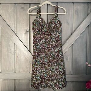 Patagonia Maroon Multi-Color Patterned Tank Dress